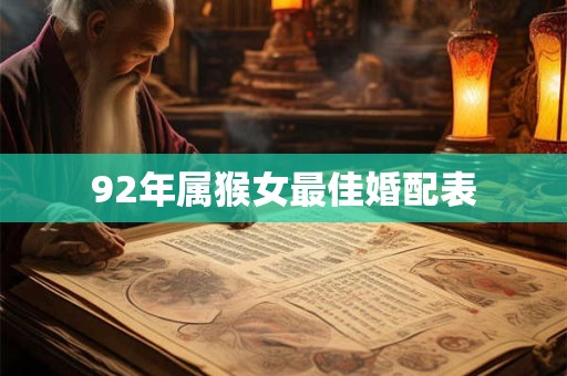 92年属猴女最佳婚配表 92年属猴女最佳婚配表