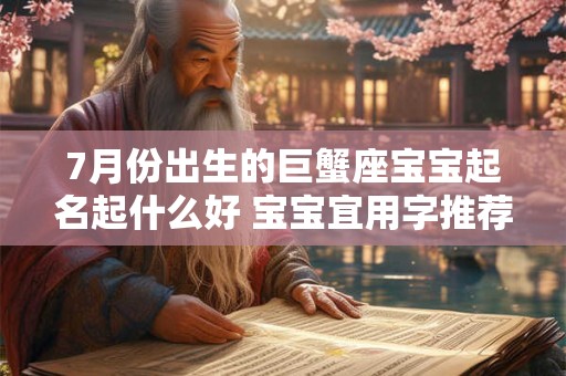 7月份出生的巨蟹座宝宝起名起什么好 宝宝宜用字推荐
