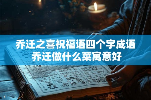 乔迁之喜祝福语四个字成语 乔迁做什么菜寓意好