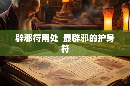 辟邪符用处  最辟邪的护身符
