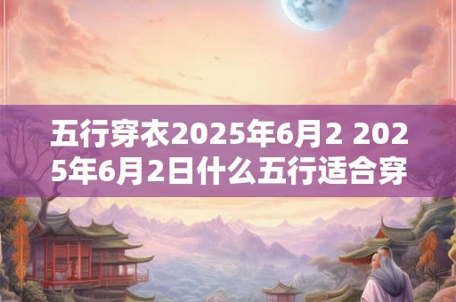 五行穿衣2025年6月2 2025年6月2日什么五行适合穿衣