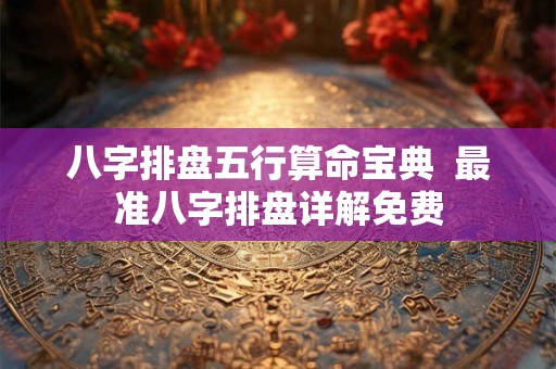 八字排盘五行算命宝典  最准八字排盘详解免费