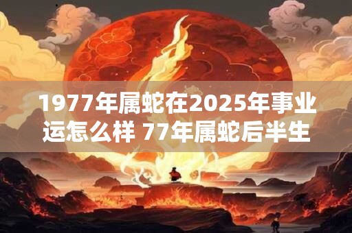 1977年属蛇在2026年事业运怎么样 77年属蛇后半生命运