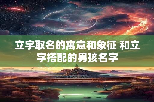 立字取名的寓意和象征 和立字搭配的男孩名字