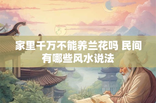家里千万不能养兰花吗 民间有哪些风水说法