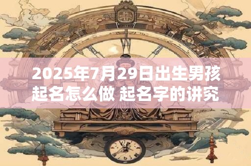 2025年7月29日出生男孩起名怎么做 起名字的讲究