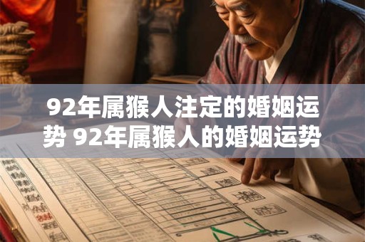 92年属猴人注定的婚姻运势 92年属猴人的婚姻运势如何