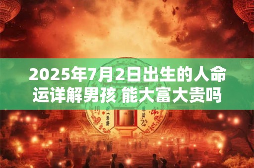 2025年7月2日出生的人命运详解男孩 能大富大贵吗