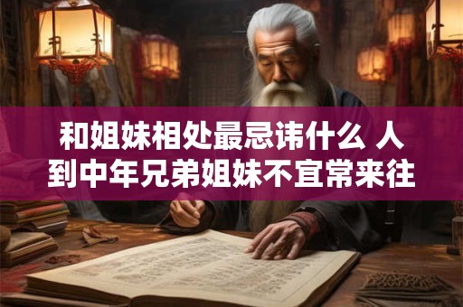 和姐妹相处最忌讳什么 人到中年兄弟姐妹不宜常来往
