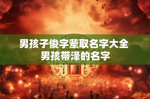 男孩子俊字辈取名字大全 男孩带泽的名字