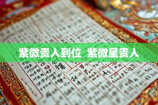 紫微贵人到位 紫微星贵人 紫微贵人到位 紫微星贵人