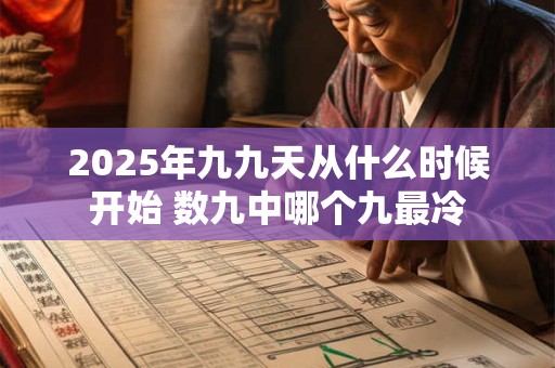 2025年九九天从什么时候开始 数九中哪个九最冷