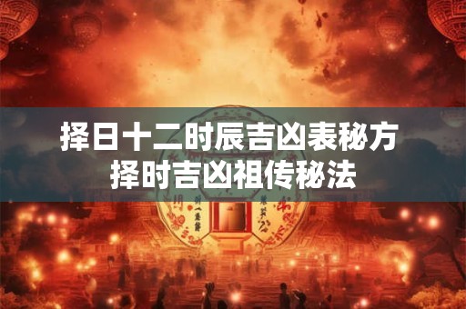 择日十二时辰吉凶表秘方 择时吉凶祖传秘法
