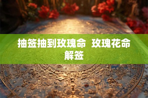 抽签抽到玫瑰命  玫瑰花命解签
