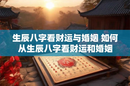 生辰八字看财运与婚姻 如何从生辰八字看财运和婚姻