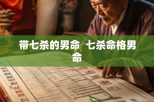 带七杀的男命  七杀命格男命
