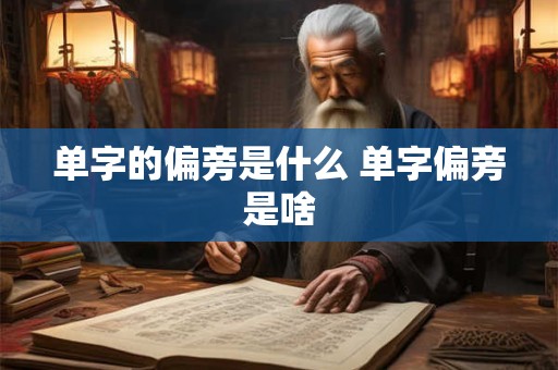 单字的偏旁是什么 单字偏旁是啥