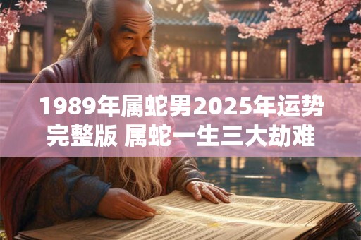 1989年属蛇男2025年运势完整版 属蛇一生三大劫难