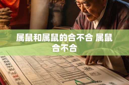 属鼠和属鼠的合不合 属鼠合不合