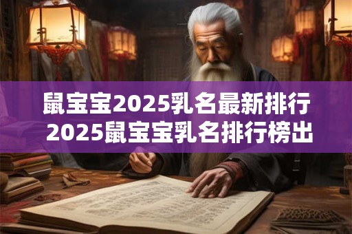 鼠宝宝2025乳名最新排行 2025鼠宝宝乳名排行榜出炉