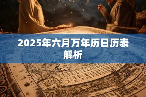 2025年六月万年历日历表解析