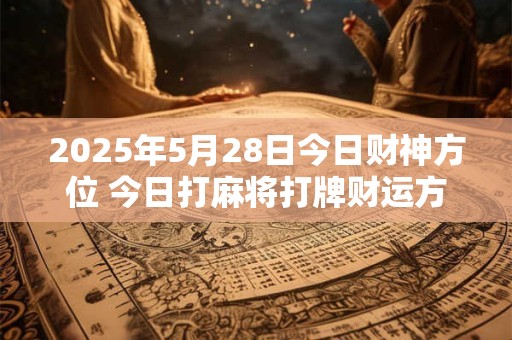 2025年5月28日今日财神方位 今日打麻将打牌财运方位