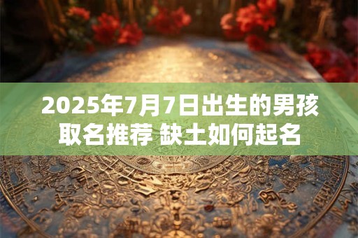 2025年7月7日出生的男孩取名推荐 缺土如何起名