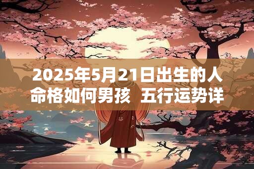 2025年5月21日出生的人命格如何男孩  五行运势详解
