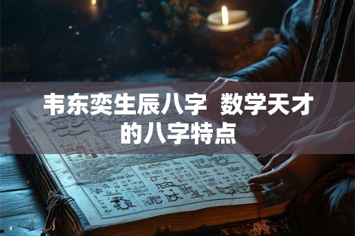 韦东奕生辰八字  数学天才的八字特点