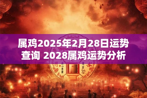 属鸡2025年2月28日运势查询 2028属鸡运势分析