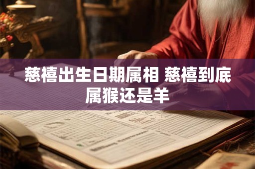 慈禧出生日期属相 慈禧到底属猴还是羊