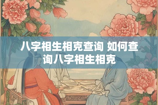 八字相生相克查询 如何查询八字相生相克
