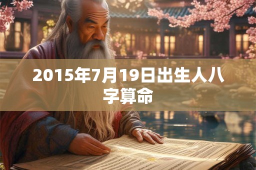 2015年7月19日出生人八字算命