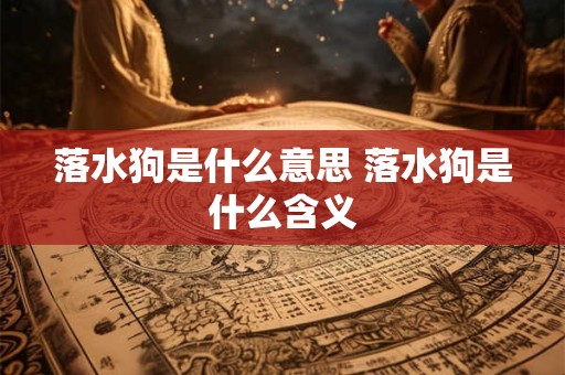 落水狗是什么意思 落水狗是什么含义