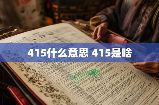 415什么意思 415是啥