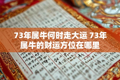 73年属牛何时走大运 73年属牛的财运方位在哪里