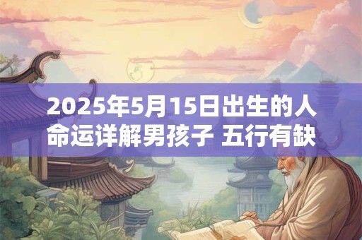 2025年5月15日出生的人命运详解男孩子 五行有缺失吗
