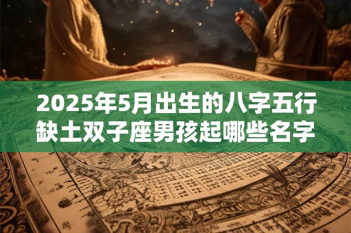 2025年5月出生的八字五行缺土双子座男孩起哪些名字好