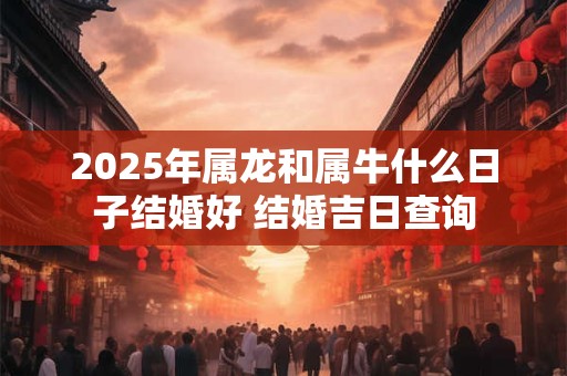 2025年属龙和属牛什么日子结婚好 结婚吉日查询