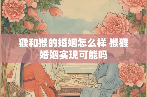猴和猴的婚姻怎么样 猴猴婚姻实现可能吗