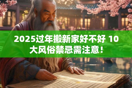 2026过年搬新家好不好 10大风俗禁忌需注意！