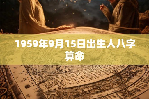 1959年9月15日出生人八字算命