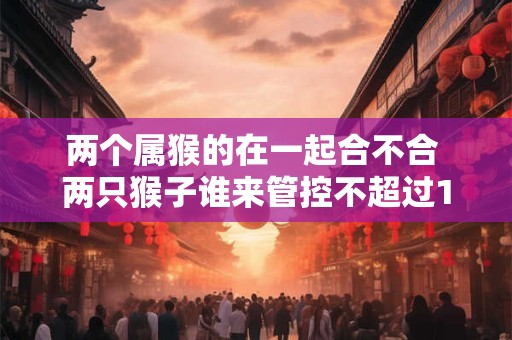 两个属猴的在一起合不合 两只猴子谁来管控不超过15个字