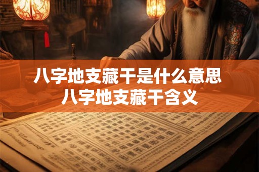 八字地支藏干是什么意思 八字地支藏干含义