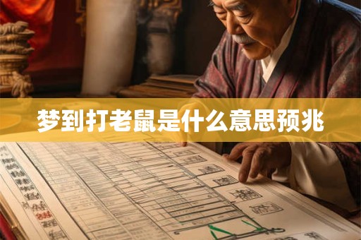 梦到打老鼠是什么意思预兆