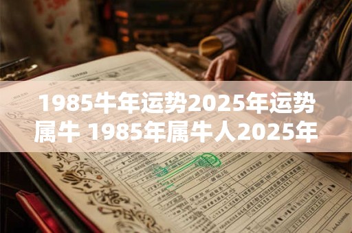 1985牛年运势2025年运势属牛 1985年属牛人2025年的运势如何