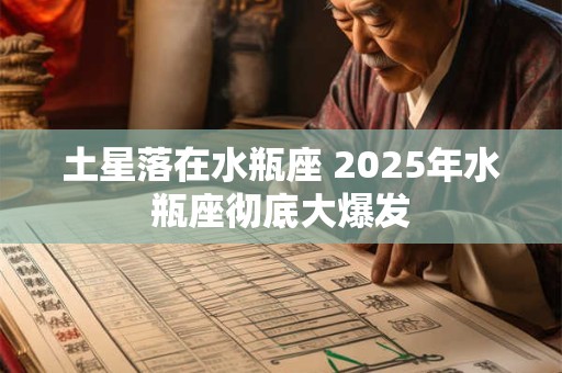 土星落在水瓶座 2026年水瓶座彻底大爆发