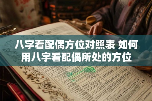 八字看配偶方位对照表 如何用八字看配偶所处的方位