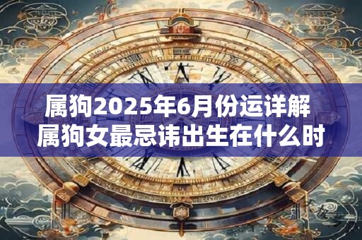 属狗2026年6月份运详解 属狗女最忌讳出生在什么时候