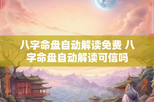 八字命盘自动解读免费 八字命盘自动解读可信吗